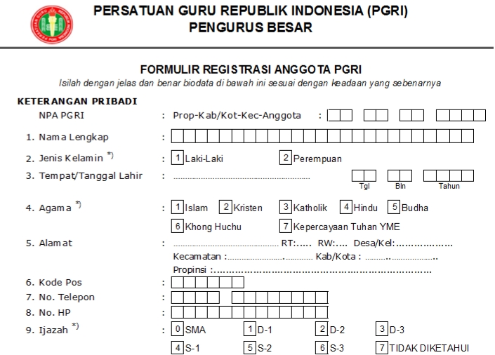 Pendaftaran PGRI Buton Utara - Persatuan Guru Republik Indonesia Cabang Buton Utara